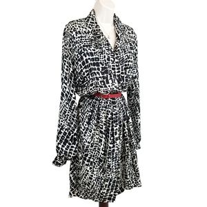 Rachel Zoe Cole shawl collar silk dress black 8